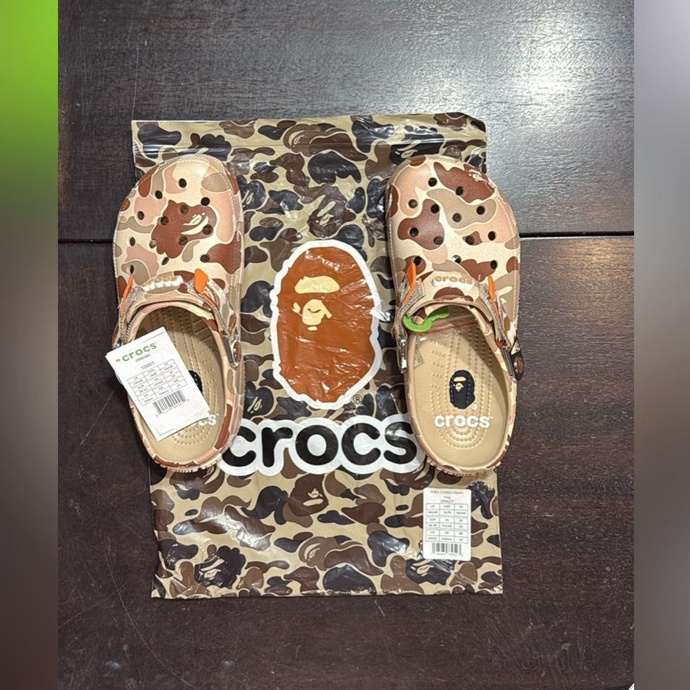 Brand new Bape x Crocs with the jibbitz size 6 men/8 women